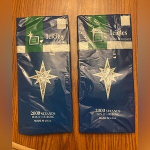 Christmas tinsel icicles lot of 2 brite star NOS